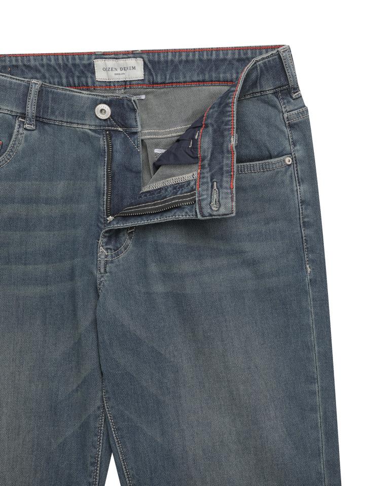 OLZEN Men'S Textured Denim Pants_Zog5Dp1301Bl