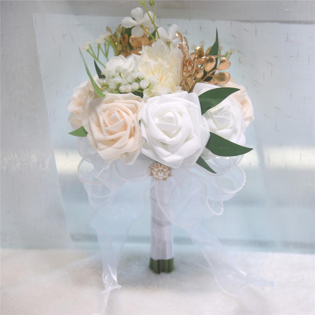 Elegant Bridal Bouquet Artificial Flower Cascading Bride Wedding Bouquet for Event Photography