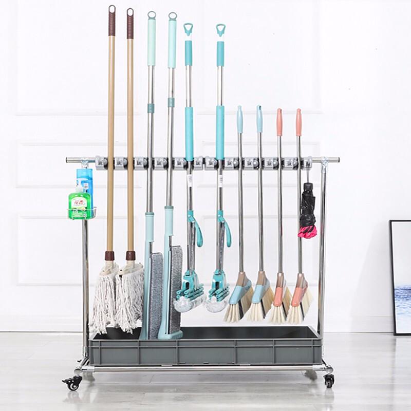 Yidashang No-Drill Stainless Steel Mop & Broom Holder