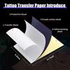 Tattoo Transfer Paper, 21.3 x 29.7 cm, 4-Layer Design with Carbon Sheet, 10 Sheets
