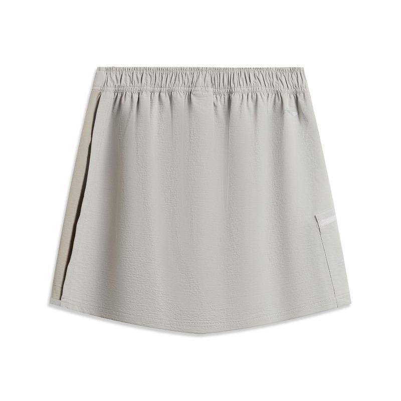 Li Ning Outdoor CF Quick-Dry Cool Sensation Sun Protection A-Line Sports Skirt Pants Women Bottoms Smoke-Gray Brown-Gray ASKW042-6