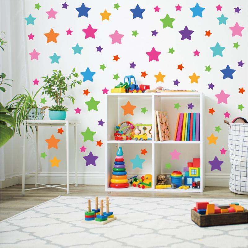 Colorful Star Wall Stickers Colorful Home Decoration Kindergarten Children's Room Wall PVC Waterproof Self-adhesive Wall Stickers