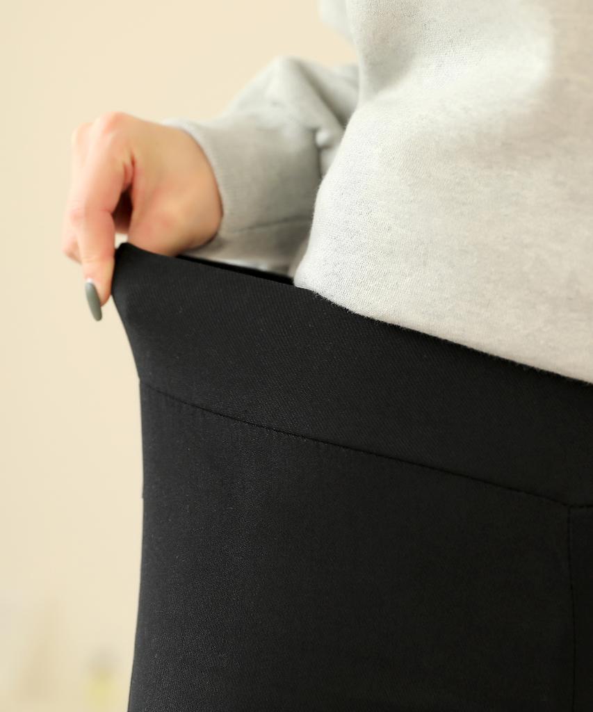Jikeulib Warm Fleece-Lined Spandex Wide Elastic Black Skinny Leggings Pants