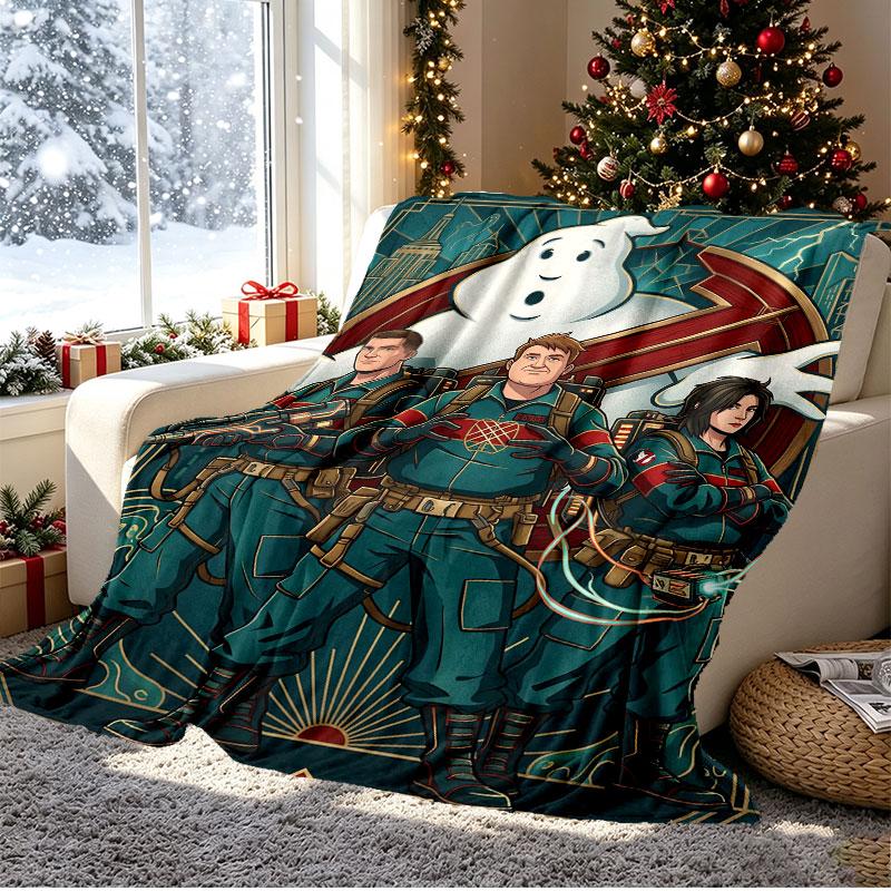 Ghostbusters Pattern Blanket for Home Decoration, Bed, Sofa, Car Travel, Camping, Suitable for All Seasons, Birthday Christmas Gift