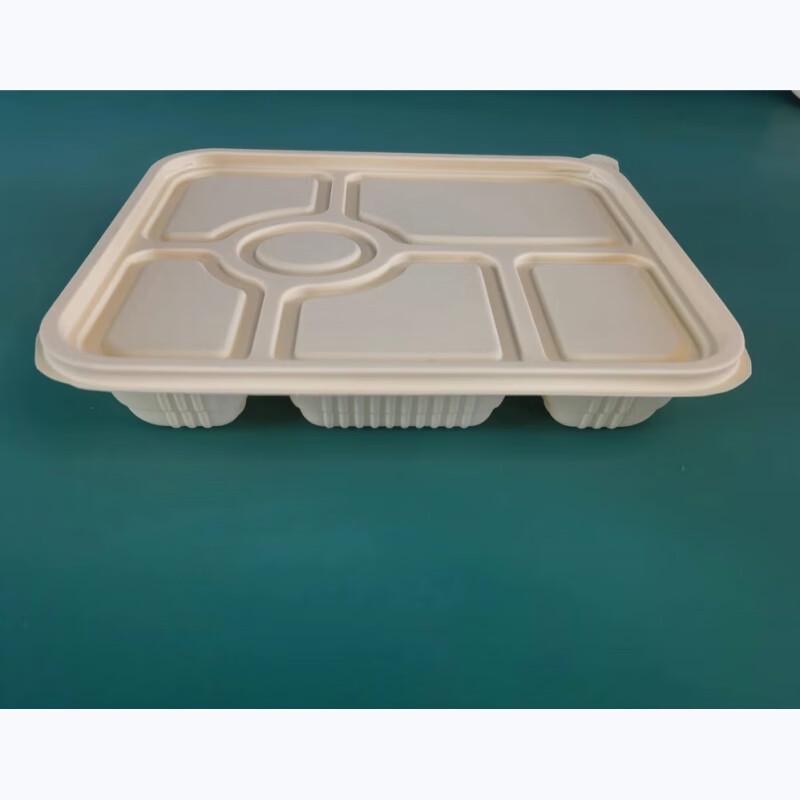 Compostable 6-Compartment Corn Starch Takeaway Containers