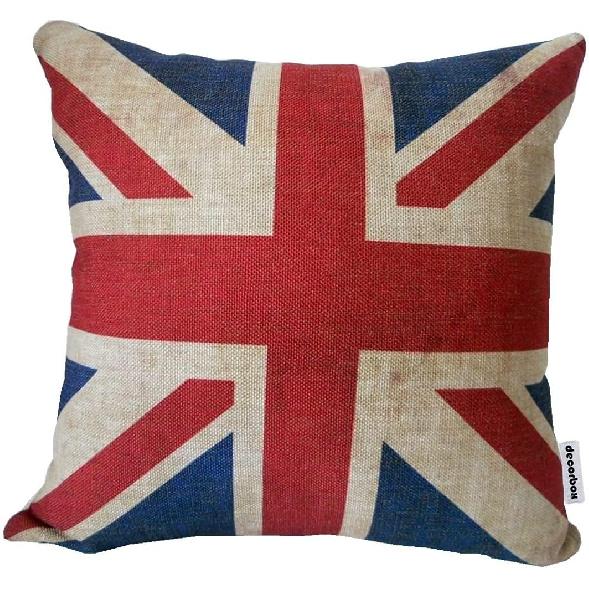 The Union Jack British Flag Cotton Linen Square Decorative Throw Pillow Case Cushion Cover 12"X20"
