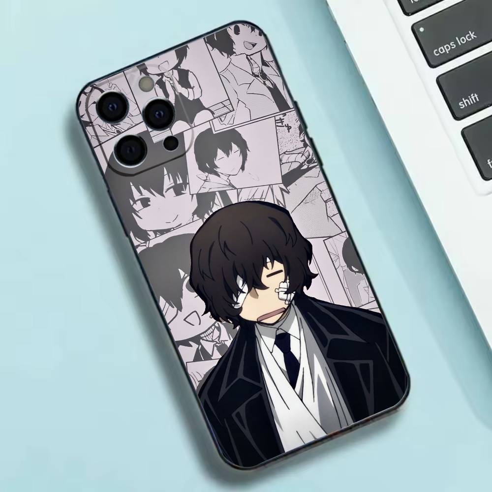 Anime Bungo Stray Dogs D-Dazai Osamu Phone Case For iPhone 17,16,15,14,13,12,11 X XR Plus,Soft Silicone Black Cover