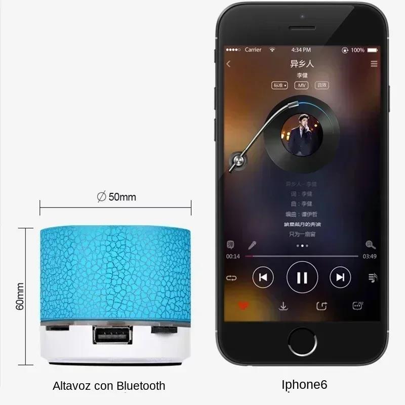 Mini difuzor Bluetooth Difuzor fără fir Crack LED SD Card USB Subwoofer Portabil MP3 Muzică Coloană de sunet pentru PC Telefon mobil