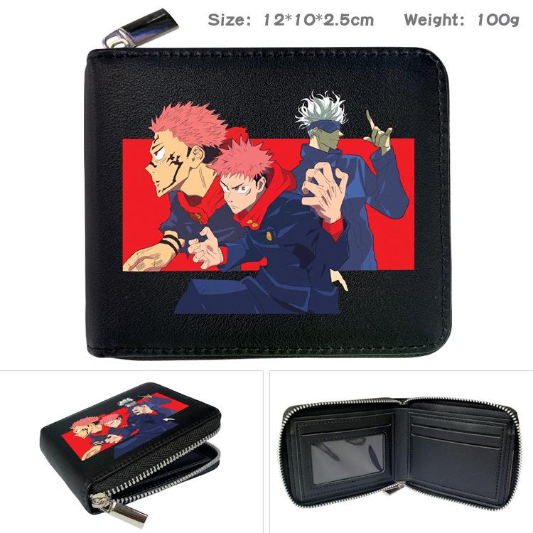 Jujutsu Kaisen Anime Zip PU Wallet Cartoon Print Coin Purse Large Capacity Card Holder Gojo Satoru Sukuna 1pcs