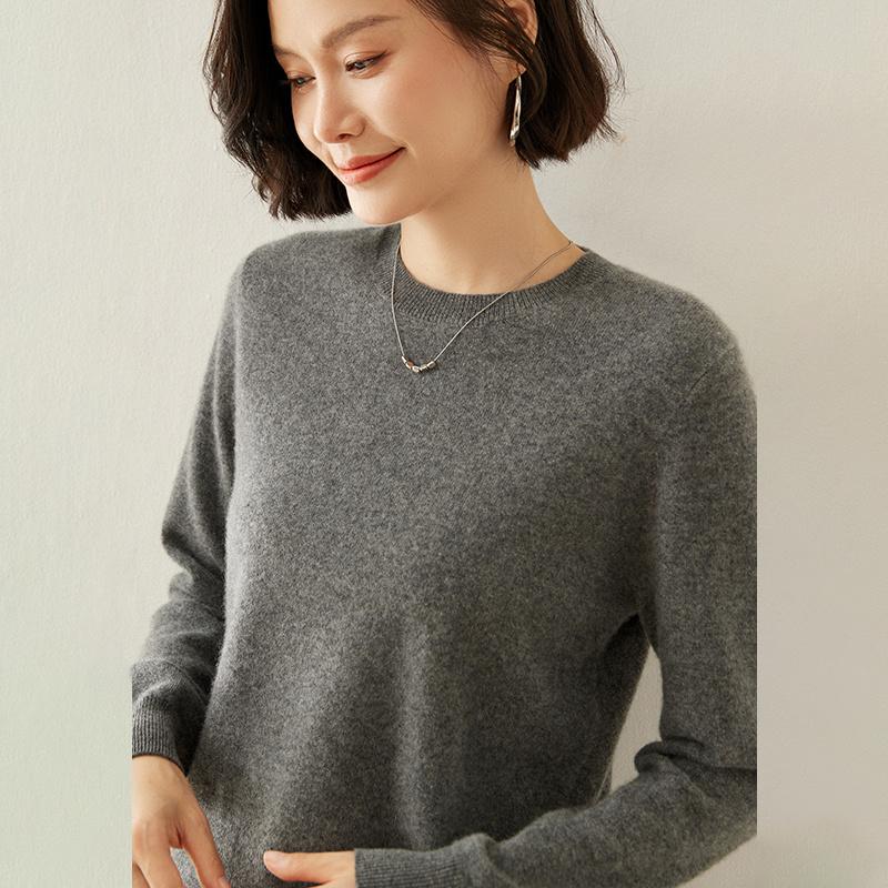 Dámský kašmírový svetr Qinghe kašmír 100% kašmír podzimní a zimní kašmírový svetr měkký a teplý