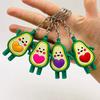Creative Cartoon Avocado Keychain Bag Pendant Cute Love Emotions Student Gift Car Key Matching Decorations Bedrooms Desktops
