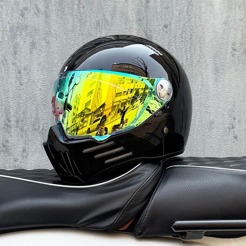DOT ECE Certified Full Face Motorcycle Helmet Men Women Cruiser Bike ABS Shell With Bluetooth Slot Dual Lens