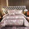 4pcs/set Luxury Jacquard Comfortable Bedding Sets Lace Edge Quilt Cover Sheet Wedding Bedding Home Textile Bedspreads Four Piece Set
