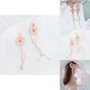 Cherry Blossom Elegant Sakura Asymmetric Earrings With Geometric Shape For Summer Fashion