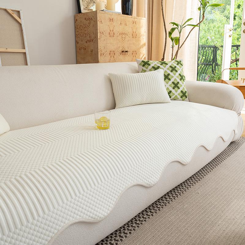 Ice Silk Sofa Cushion, Summer Mat, Seat Cushion, Advanced Leather Sofa Cover New Fixed Non-Slip Cover Towel