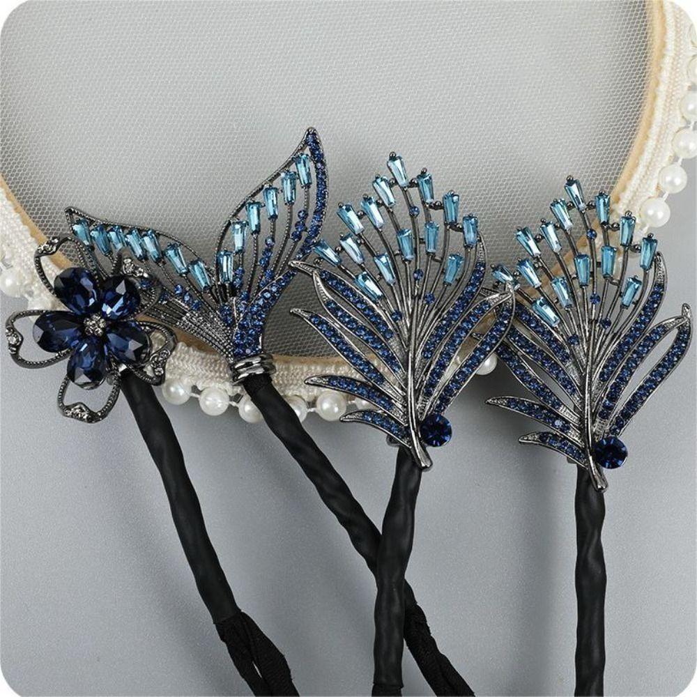 Whale Tail Rhinestone Flower Hair Clip Hair Bun Maker Bundle Lazy Hair Curler Hair Accessories Hair Styling Tool