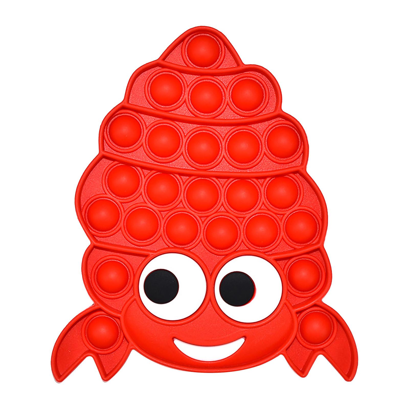 Kids Sensory Pop Bubble Toy Crab Shape Silicone Fidget Stress Relief Push Bubble Game for Children and Adults