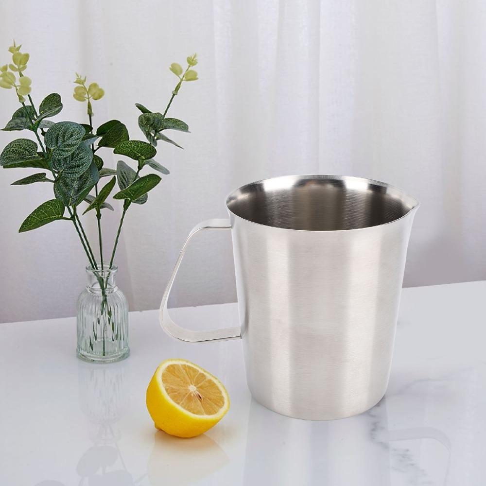 with Scale Milk Tea  Vessel Rustless Steel Coffee Jug Mixing Cup  Proportion Measuring 500ml