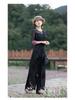 Women's Ethnic Style Wide-Leg Pants: Draped, Embroidered Waist, Retro Casual Design