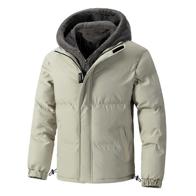 Übergröße Baumwollmantel, Herbst und Winter mit Kapuze, warm und kältebeständig, Baumwollmantel aus granularem Samt, Herren Wintermantel, Baumwolljacke