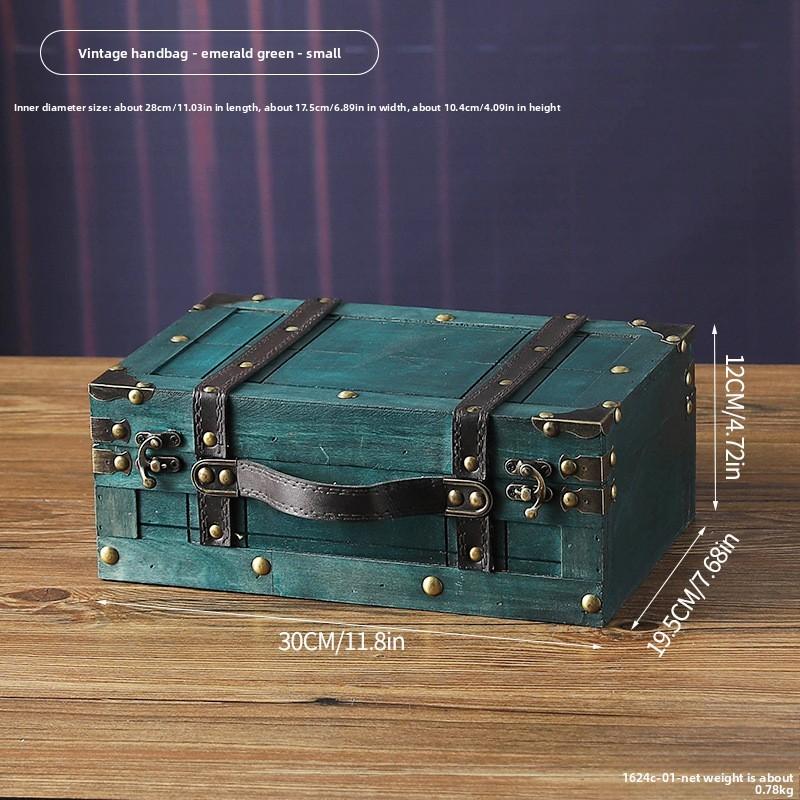 Vintage Wooden Portable Storage Box With Lid For Jewelry Collectibles And Personal Items
