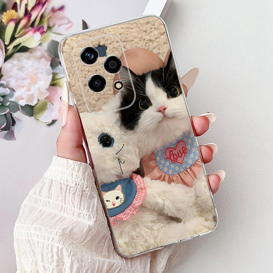For Honor 200 Lite Case Cute Love Heart Butterfly Painted Cover Clear Silicone Phone Case For Honor 200 Lite 200Lite Soft Fundas