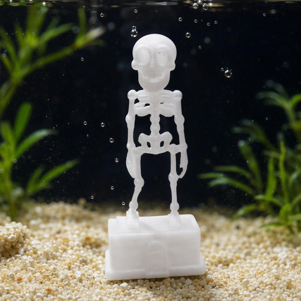 3D Printed Fish Tank Dance Skull Bubbler Realistic Aquarium Bubbler Ornament Halloween Party