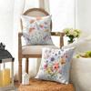 Federa per Cuscino Fiori di Primavera Lino Naturale Tessuto Biologico Stampa Double-Face Divano Arredamento Casa Regalo Federa