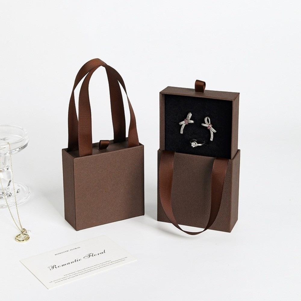 Paper Material Jewelry Storage Organizer Portable Design Paper Drawer Jewelry Box  For Wedding Gift