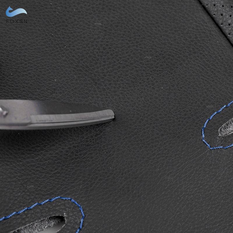 For BMW M Sport F30 F31 F32 F33 F10 F12 F20 F39 F45 F48 F25 F26 F15 F16 2013-2018 Car Steering Wheel Leather Cover blue strip