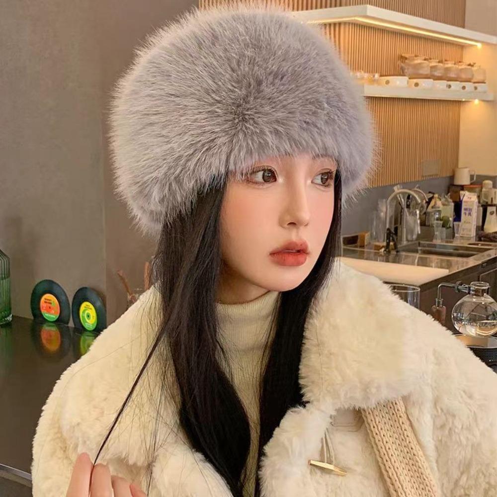 Warm Panama Cap Thicken Plush Fisherman Hat New Winter Hat  Women