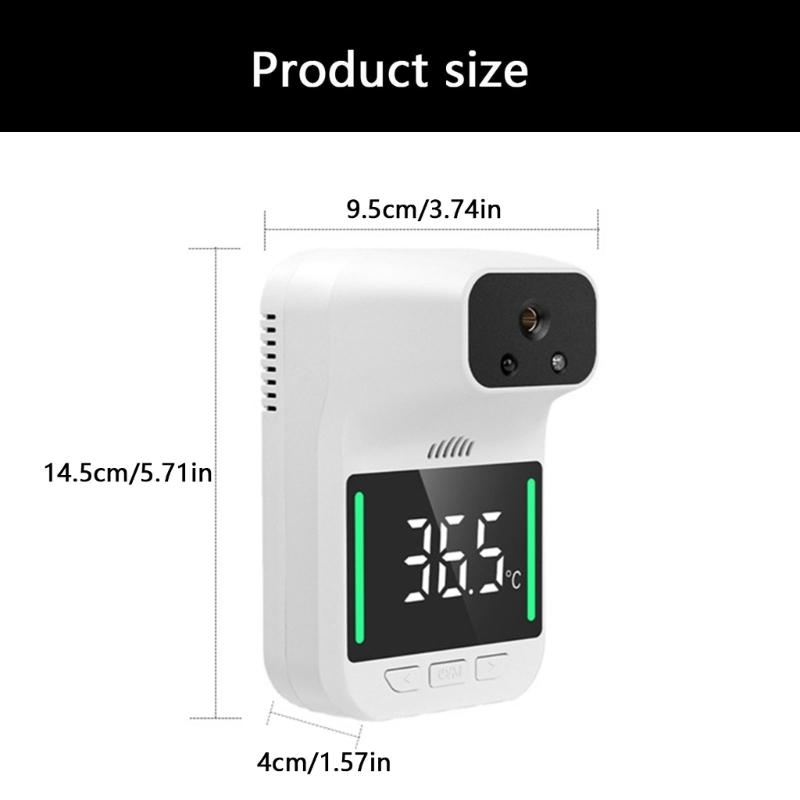 Wall Mount Temperature Reader With Screen Display, Voice Prompt and USB or Battery Operation for Office Lobby and School Entrance Use