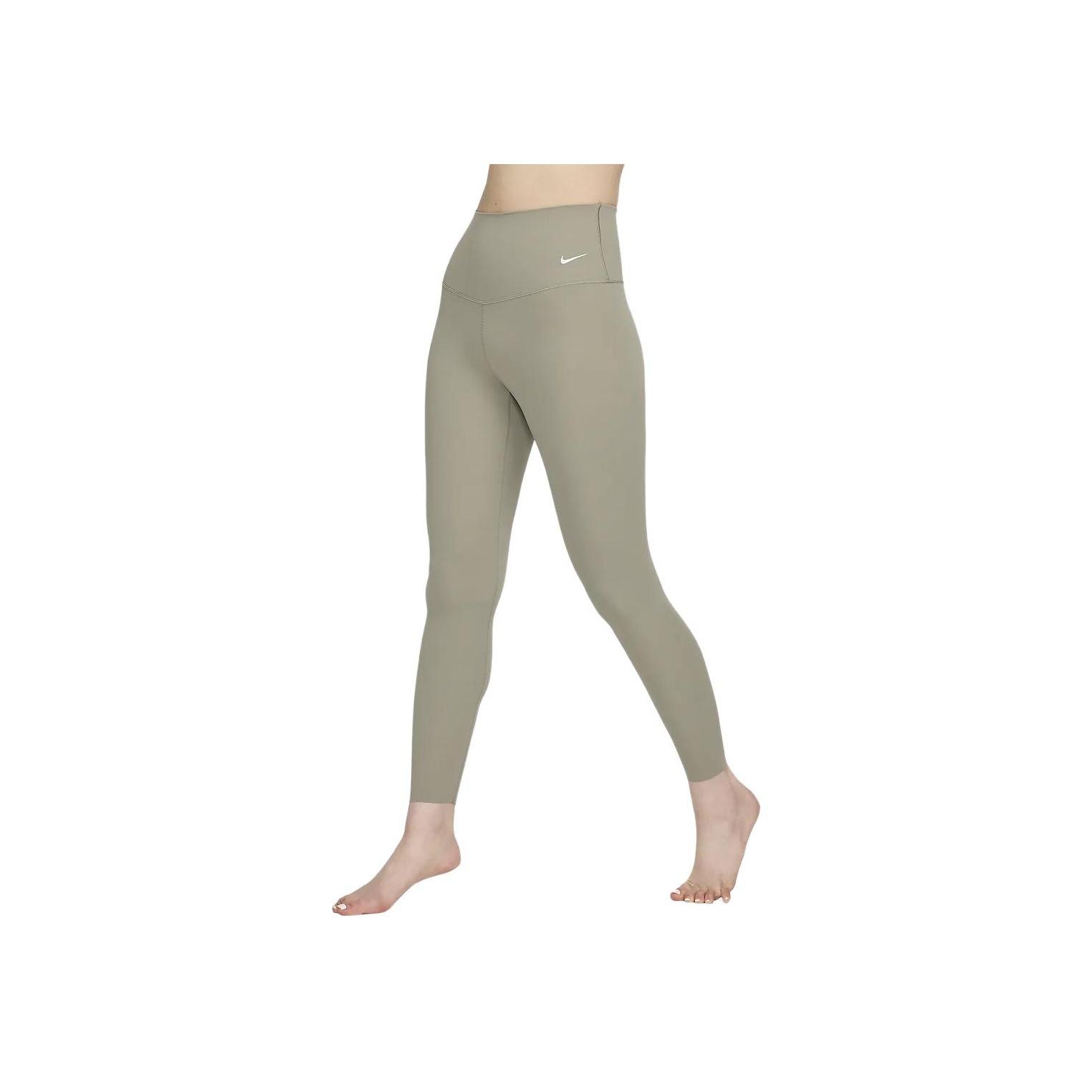 

Nike Zenvy Штани спортивні жіночі з високою посадкою однотонні облягаючого крою довжиною дев ять точок низ Світло-армійсько-зелений DQ6016320 XL