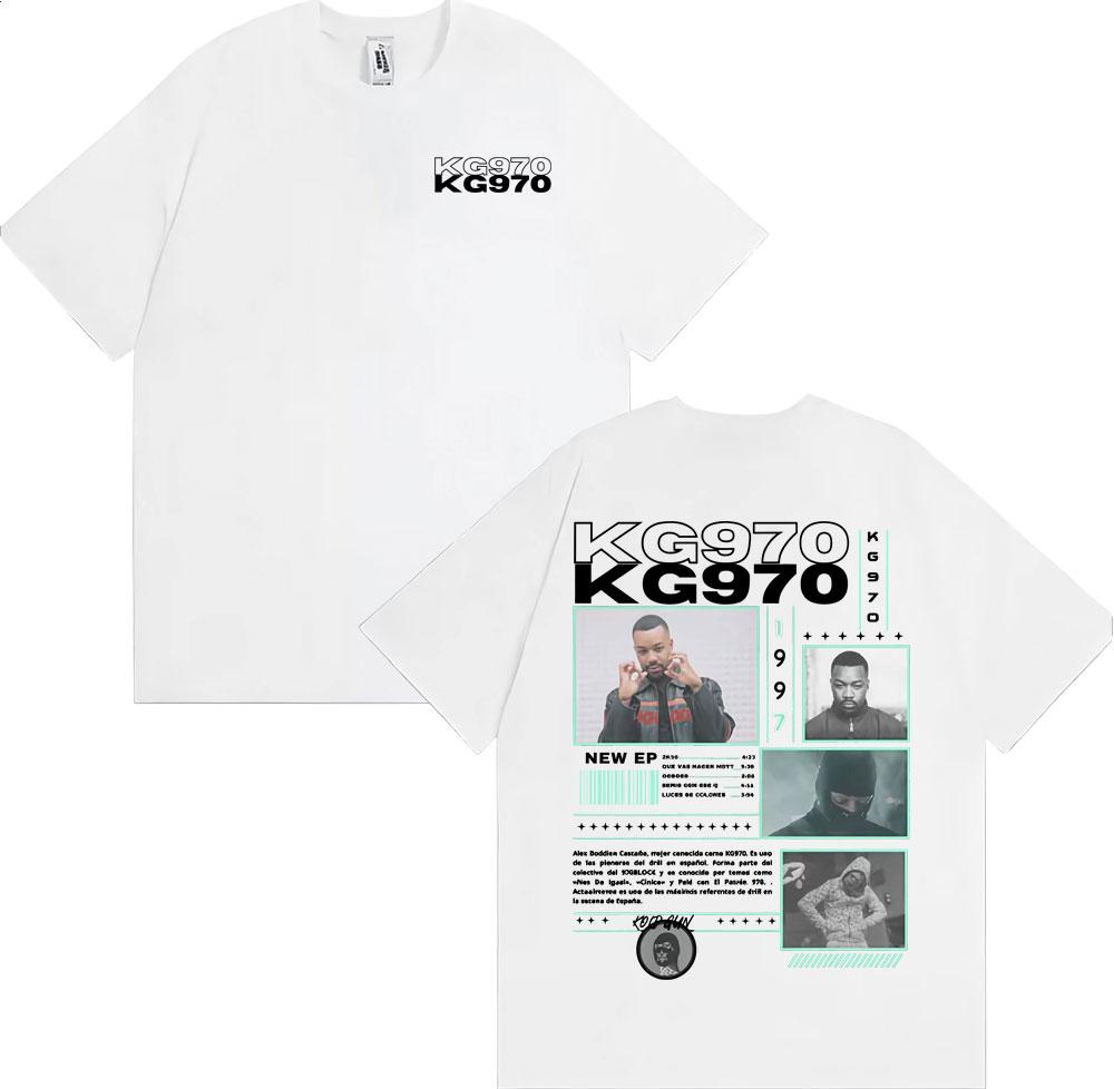 Rapper Kg970 Music Album Tour Graphic T-shirts for Men Harajuku Fashion Trend T Shirt Male Summer O-Neck Loose Oversized T-shirt