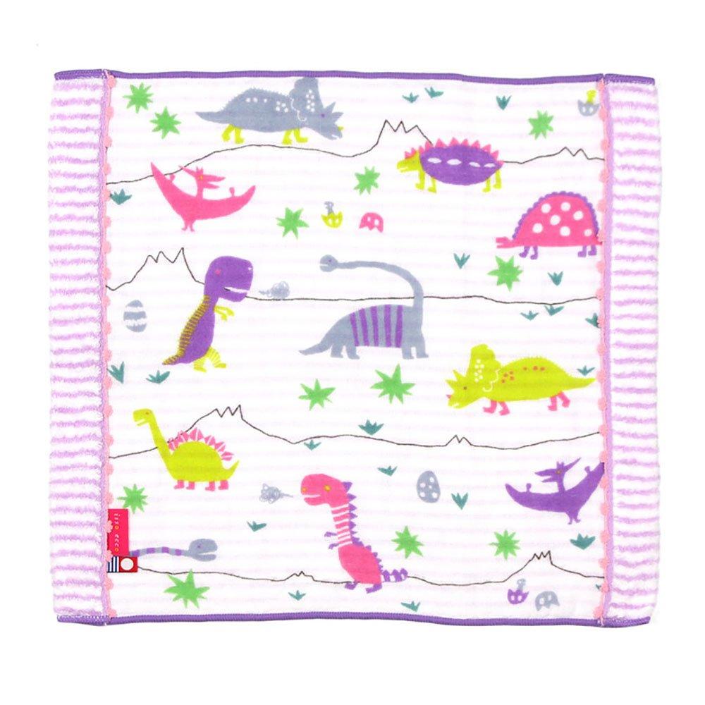 

Imabari Towel Dinosaur Gauze Baby Towel by isso ecco Single-Sided (Hand Towel, Purple)