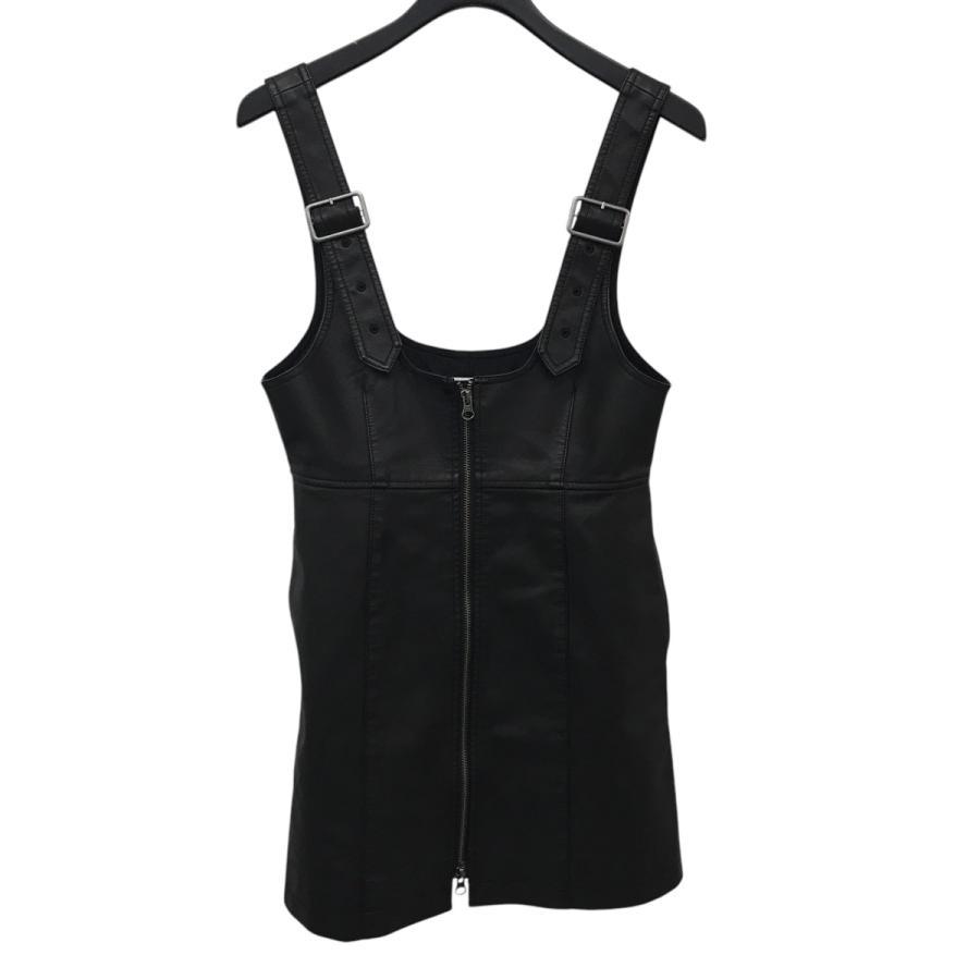 Mousy moussy FRONT ZIP Jumper Skirt Faux Leather Skirt 010HA233-6041 Black Size: 2