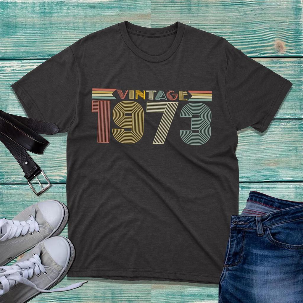 Vintage 1973 TShirt 50th Birthday Fathers Day Golden Jubilee Retro Gift Top