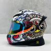 DOT Centified White Lion Full Face Motorcycle Helmet with Multiple Exhaust Vents Moisture Wicking for Urban Daily Commuting
