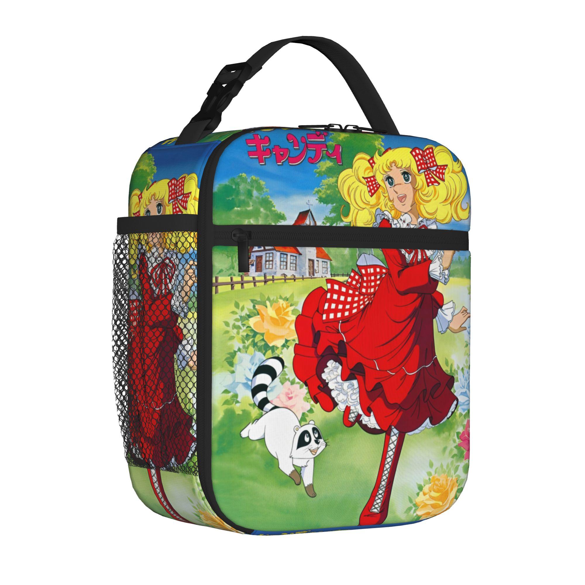 Candy Candy Manga Anime Cute Insulated Lunch Bag For School Kawaii Japanese Food Storage Bag Portable Thermal Cooler Lunch Box One Size