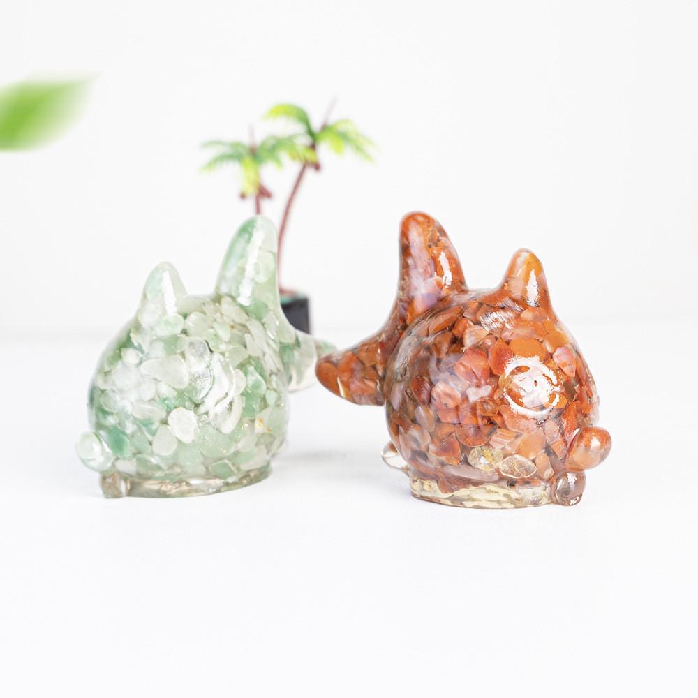 Visbeeldje Hars Minatuur Met Natuurlijk Kristal Voor Huisdecoratie Verzamelaars