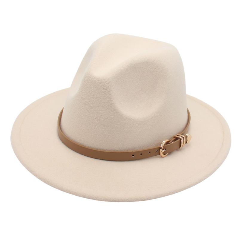 Europe And The United States New Top Hat British Party Jazz Hat Fedora Foreign Trade Woolen Felt Hat Big Brim Trendy Hat