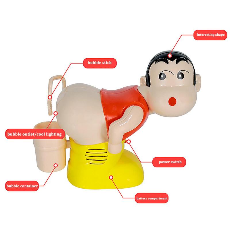 Kids Soap Bubble Blower Electric Fart Blowing Bubble Machine Music Light Toys Fully-Automatic Water Blowing Toys For Children