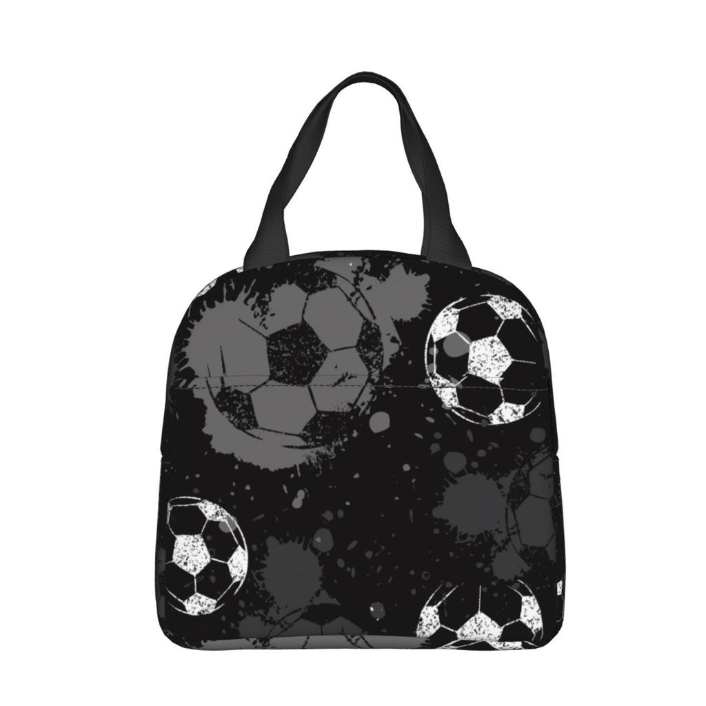 Cartoon Soccer Ball Football Insulated Lunch Bag Thermal Bag Reusable High Capacity Lunch Box Tote Food Bag Beach Outdoor