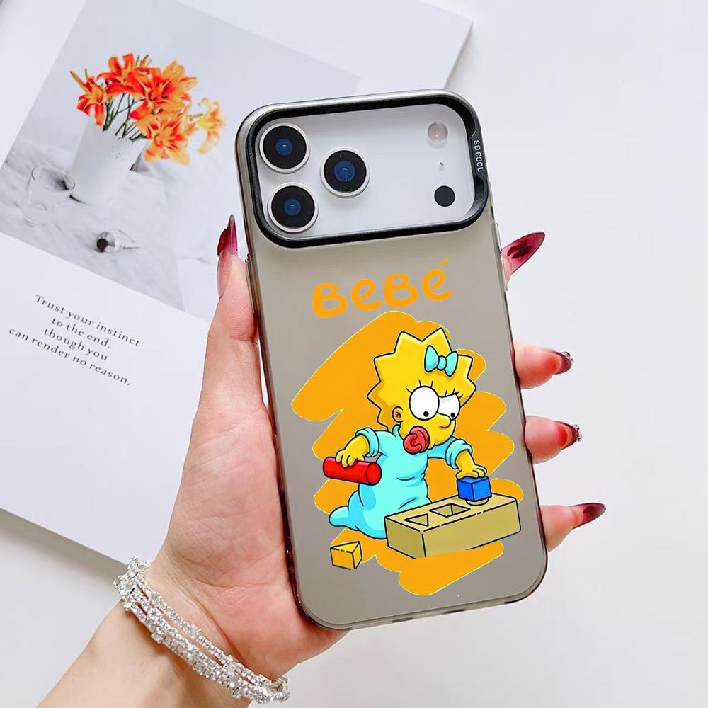 

Cute S-SimpsonS Family Phone Case For iPhone 17 16 15 14 13 12 11 Pro Max Air Matte Laser Aurora Shockproof Funda iPhone 13 Pro Max