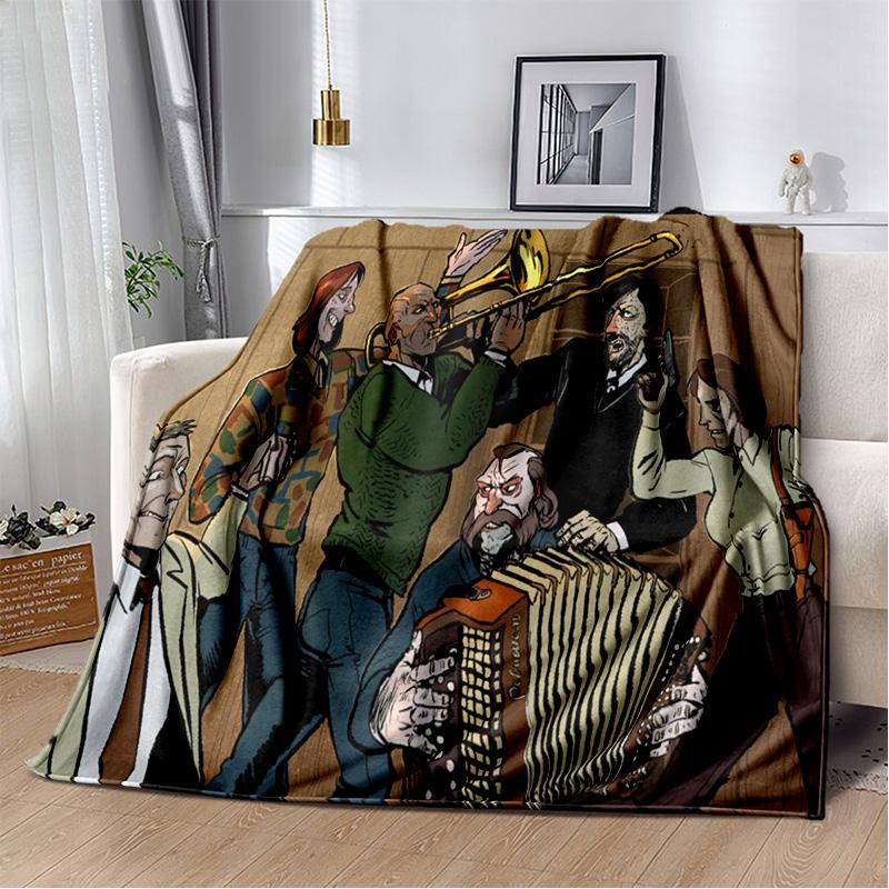 Disco Elysium Spiel Gamer Cartoon Decke, Weiche Überwurfdecke für Zuhause Schlafzimmer Bett Sofa Picknick Reise Büro Abdeckdecke Kinder