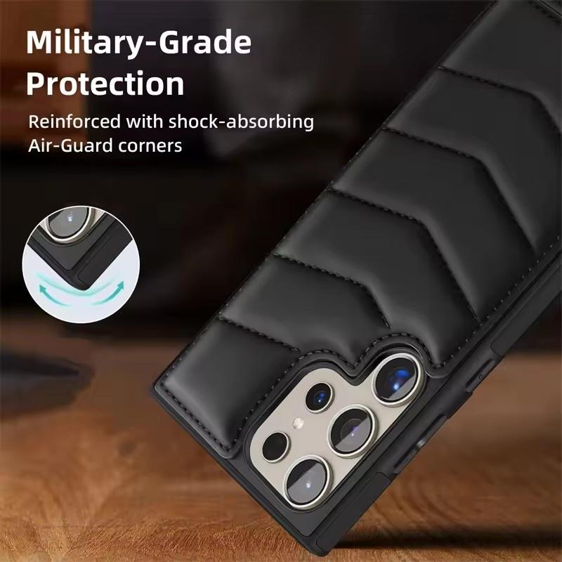 Blocking Down Jacket Macsafe Magnetic Card Holder Case for Samsung Galaxy S24 Ultra S23 S22 Plus S25 Ultra Magsafe Cover