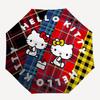 1pc Hello Kitty Tartan Plaid Pattern Umbrella with Plastic Handle,Suitable for All Seasons Home Travel Outdoor UmbrellaSanlio447