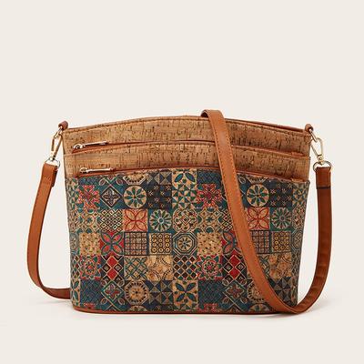 Sac pour femme Style ethnique Rétro Sac bandoulière Mode Personnalité Sac en cuir d'arbre