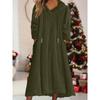 Women's Jumper Dresses V Neck Long Sleeve Sweatshirt Dress Fleece Oversized Hooded Pullover Dress with Pockets