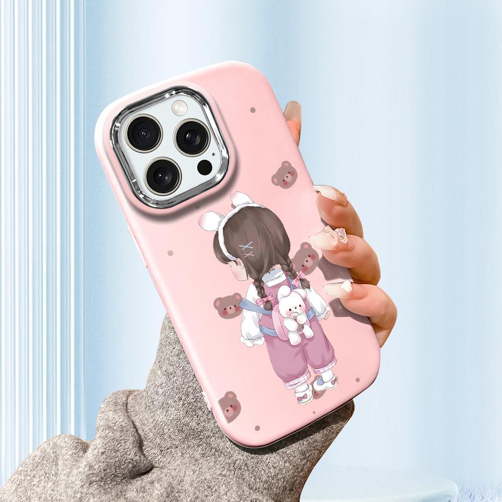 For iPhone 15 14 13 11ProMax 14 15 16 Samsung S25 S24 S23 S22 Redmi 10 13 14C Cartoon Black Cat Silver Edge Soft Liquid Silicone Protective Casing